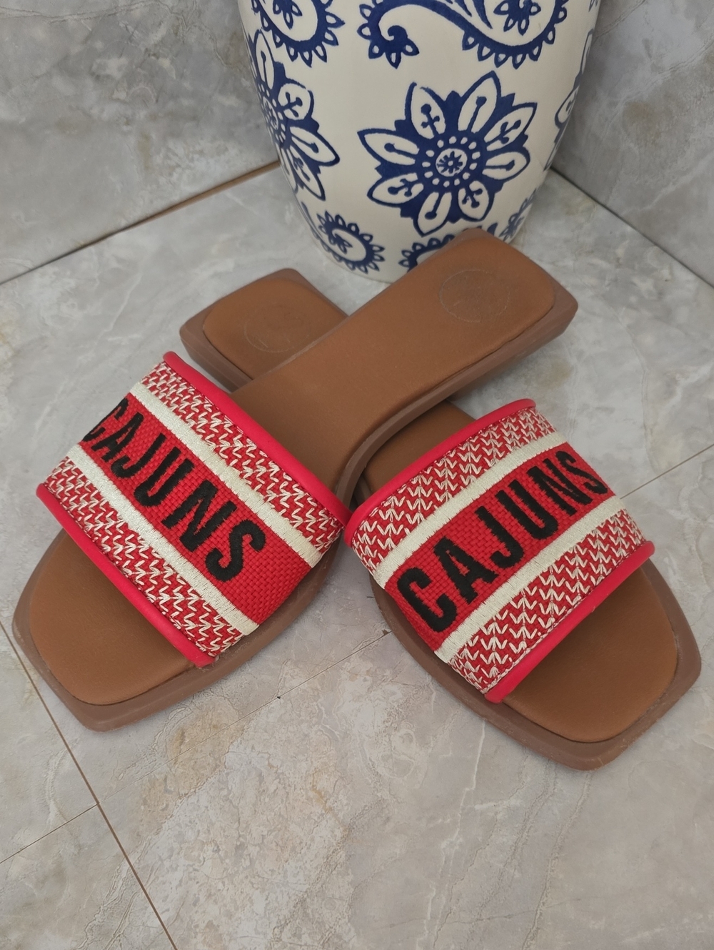 Louisiana Ragin' Cajuns Gameday Woven Slide Sandals - Size 10 (Fits Like a 9)